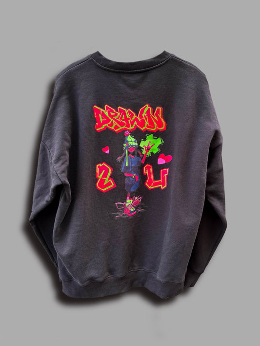 Drawn 2 U Lightweight Sweatshirt - Black