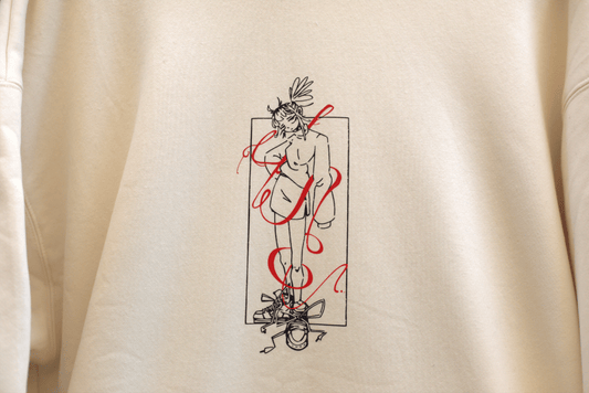 Red String Hoodie - Beige