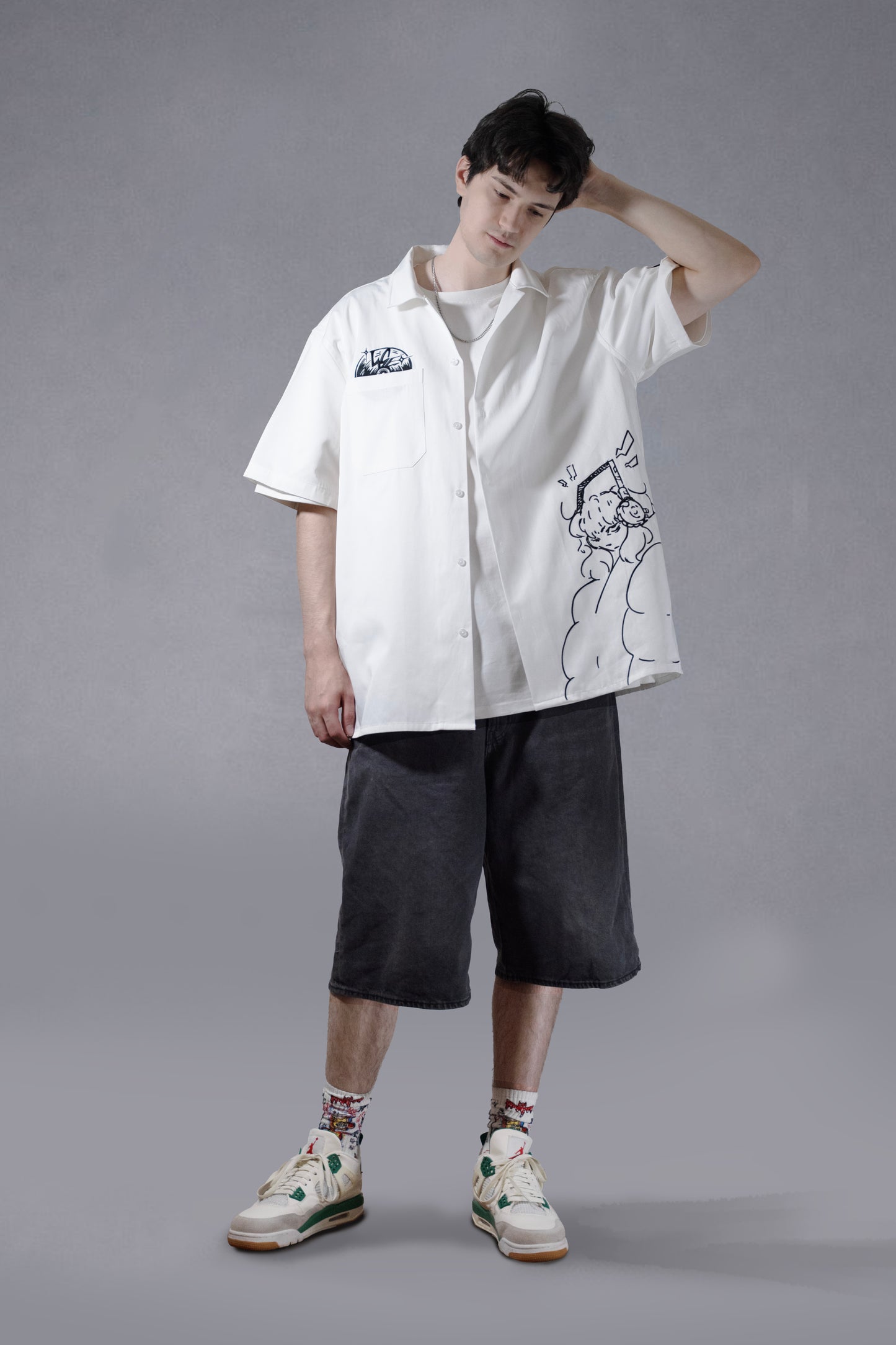 Listen to the Music - White Button Up